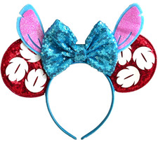 Lilo Stitch Themed Minnie Mouse Ears Headband Vacation Disney Parks