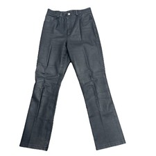 Vintage Newport News Black Leather High Rise Bootcut Pants Size 8