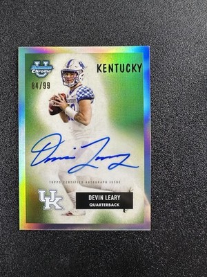 2023 Bowman U Chrome 1955 Football 84/99 Devin Leary #55B-DL Auto Refractor RC