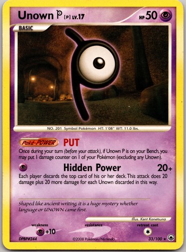Unown [P] 33/100 Majestic Dawn Rare Pokemon Lightly Played