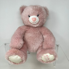 FAO Schwarz Sparklers Bear Plush Stuffed Animal Pink Furry Cute Soft Teddy 10"