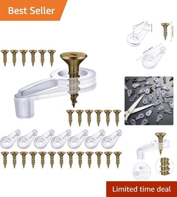 Durable 50 Pack Glass Panel Retainer Clips and Screws for Cabinets and Mirrors