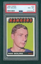 1965 Topps Hockey Card - #23 Rod Seiling, PSA 8 NM/MT