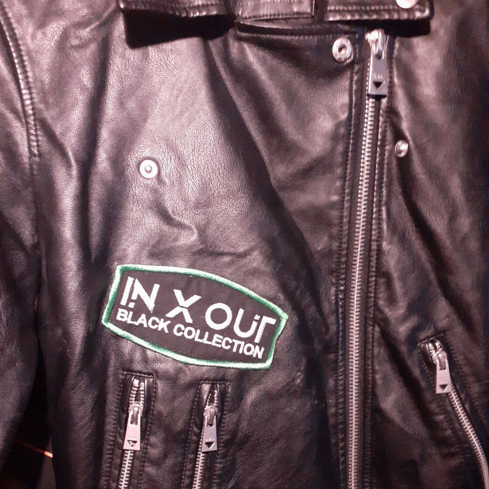 Black Size Small  Polyester Biker Jacket - image 5