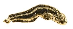 Authentic Pewter Small Juvenile Wolf Eel Fish Lapel Pin or Refrigerator Magnet, S106