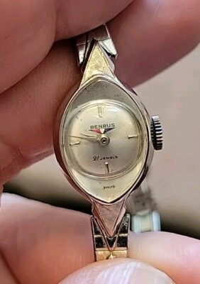 Vintage Benrus Watch Ladies Swiss 21J 10K RGP Bezel 10K Gold Filled Band  Working