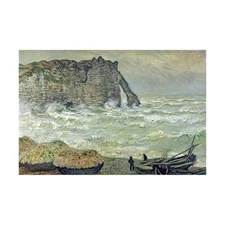 Claude Monet-Étretat, Rough Sea Hand-painted Oil Painting Wall Art