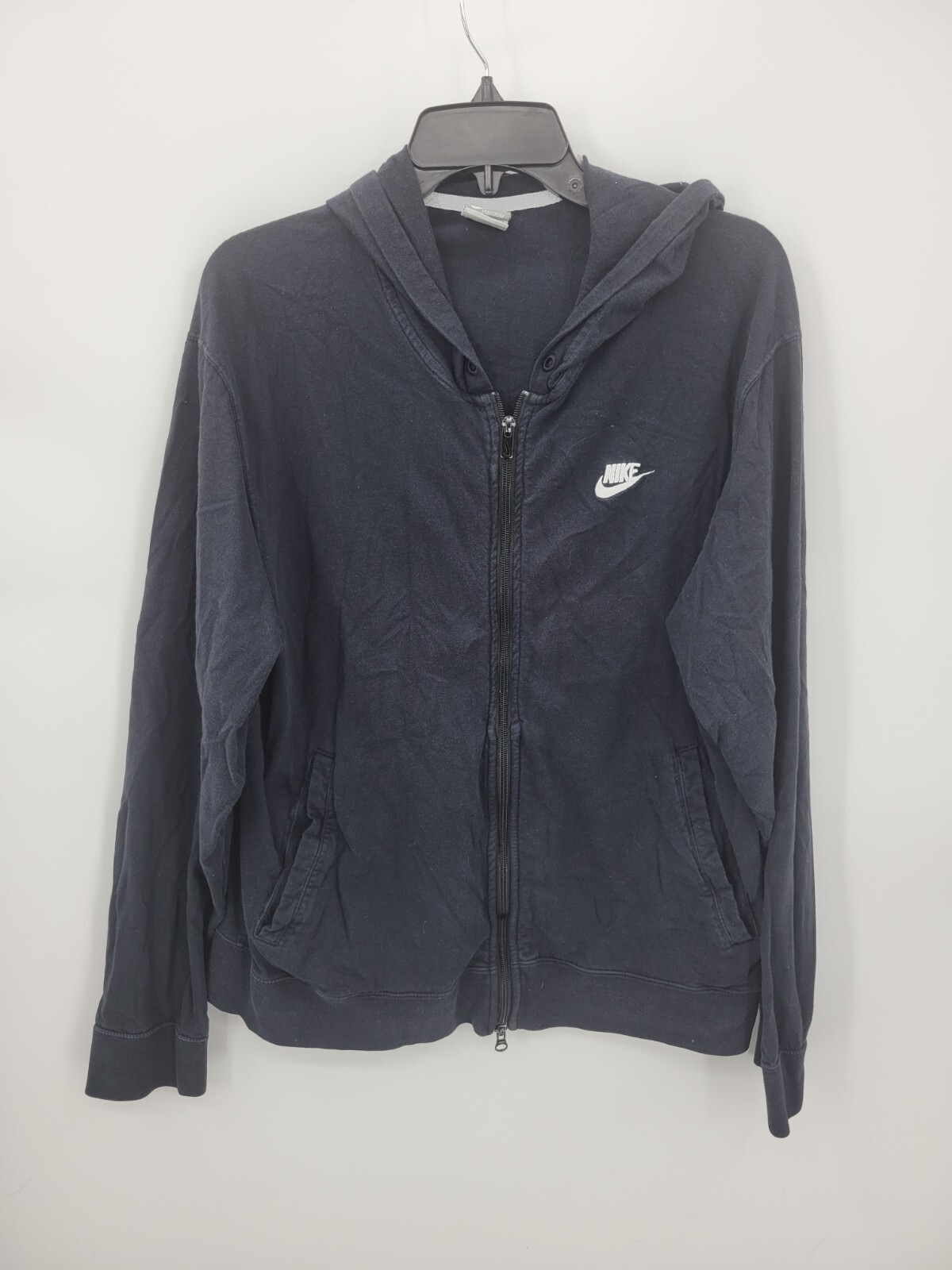 SACAI X NIKE Giacca sportiva Nike vintage uomo grande nera logo cappuccio capospalla zip