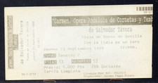 Entrada Plaza Toros Sevilla Carmen de Salvador Távora año 1999 (DW-158)