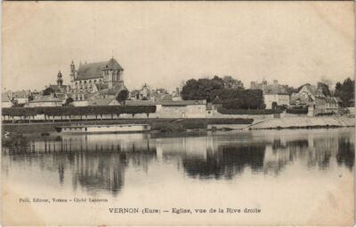 CPA VERNON Kirche - Blick vom rechten Ufer (1148563)