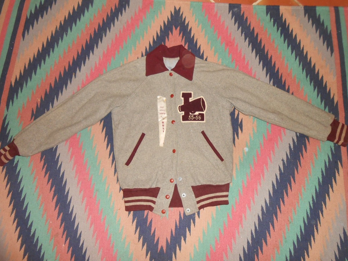 Vintage 1955 1956 50s LOCKHART TEXAS Wool Letterman Varsity Jacket 