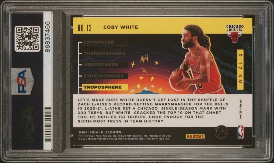 2020-21 PANINI FLUX ATMOSPHERE #13 COBY WHITE TROPOSPHERE PSA 10 💎💎💎💎 - Image 2 of 2