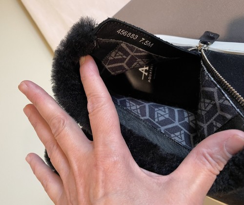 Aquatalia Alison Black Water Resistant Shearling Booties Women's 7.5 M NWB - Picture 5 of 13