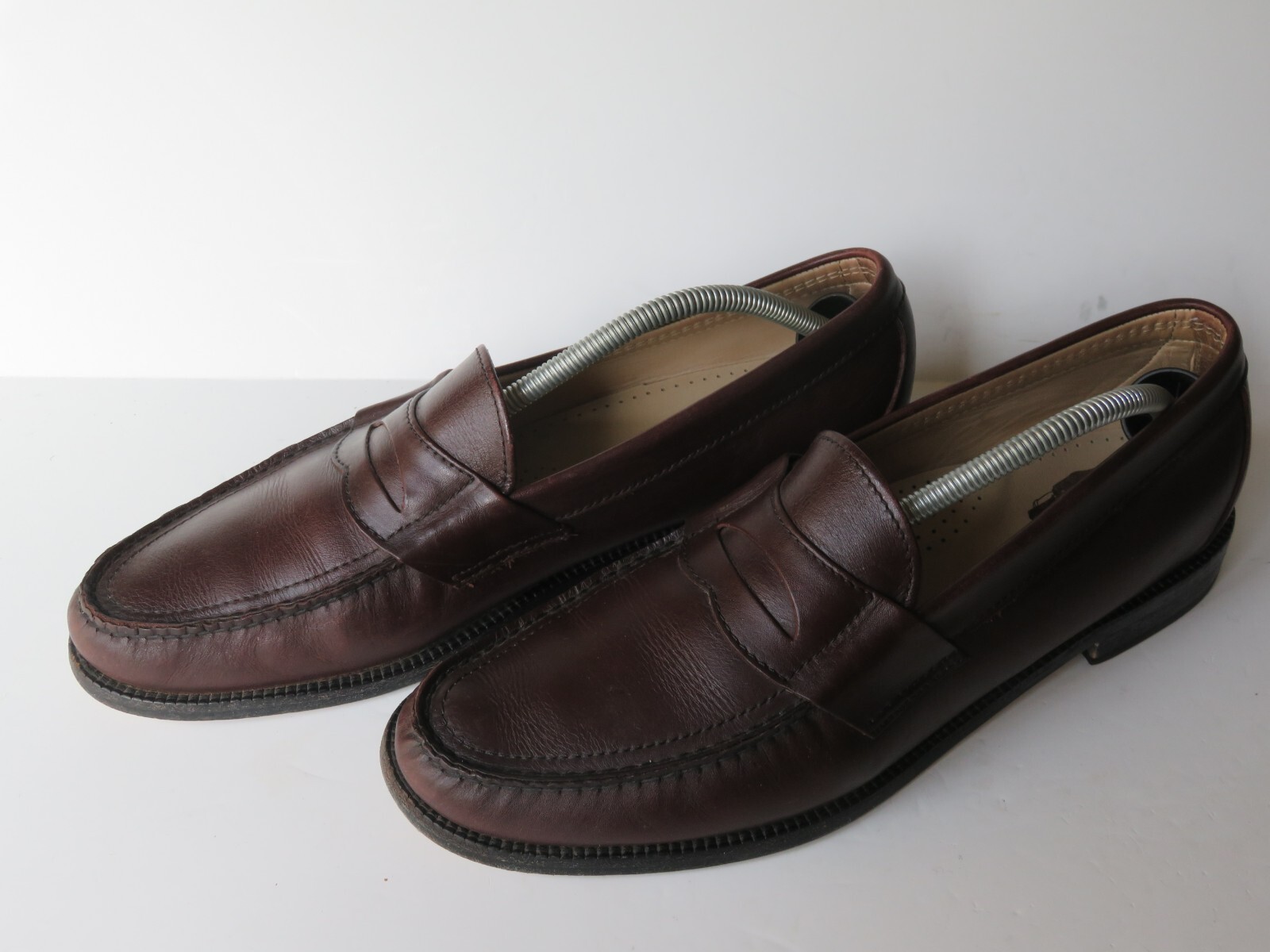 SAS Penny 40 Burgundy Leather Slim Loafers Mens Size 12 Slip On Dress Shoes-image