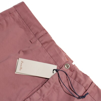Zanella NWT Chinos / Casual Pants Size 36 US Noah In Solid Pink Cotton Blend