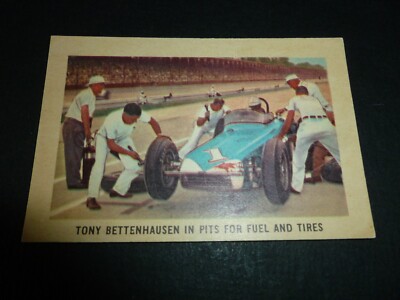 TONY BETTENHAUSEN 1 PITS FUEL & TIRES HAWES WAX PARKHURST 1960 INDY CAR 500 CARD