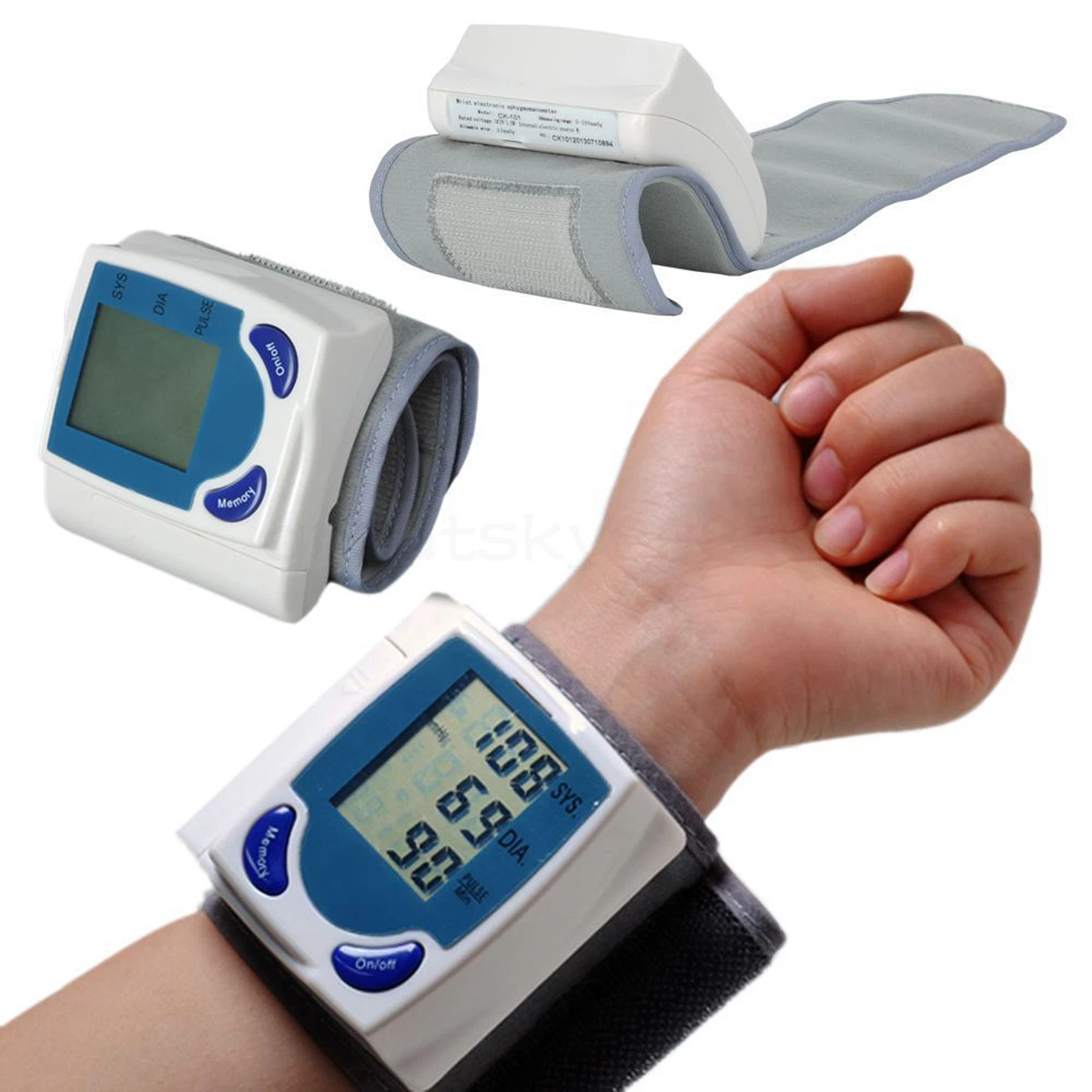 Automatic Wrist Blood Pressure Monitor With Digital Lcd Display