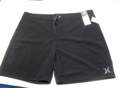 New HURLEY sz 40 board shorts solid black One & Only swim trunks