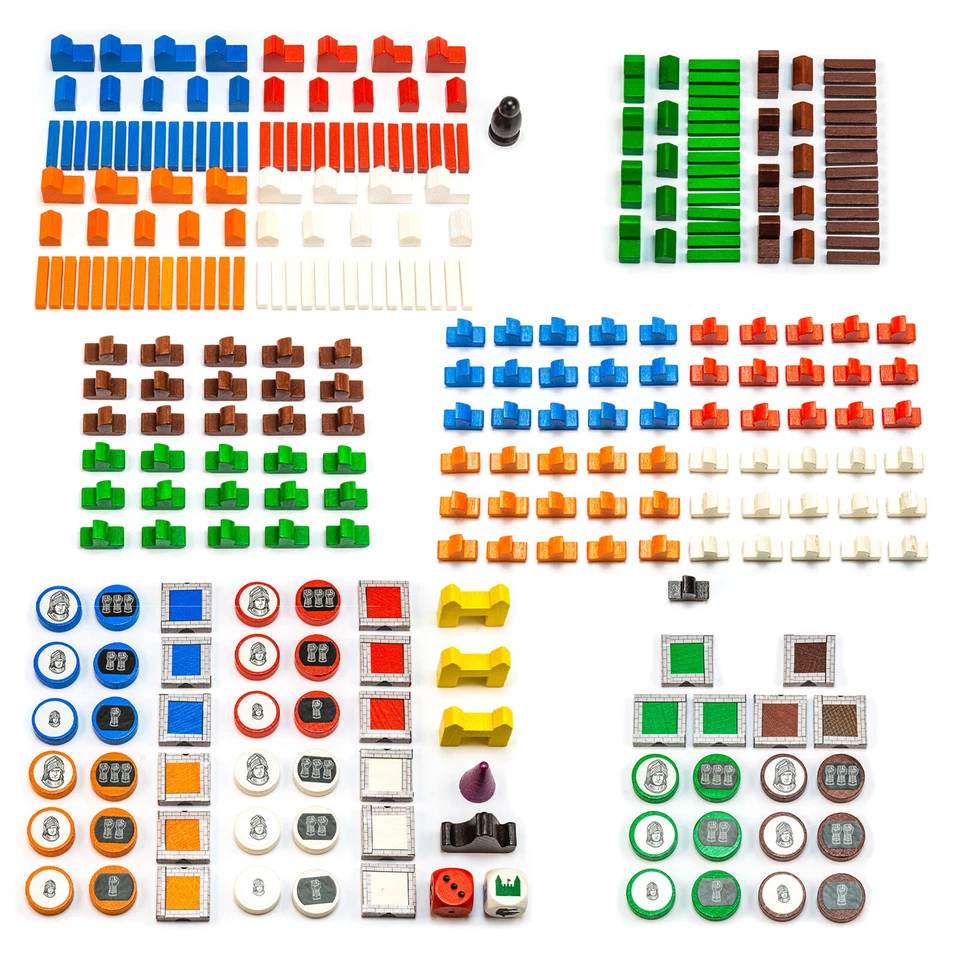 4 5 und 6 Spieler Spielfiguren Steine aus Holz passend für Die Siedler von Catan