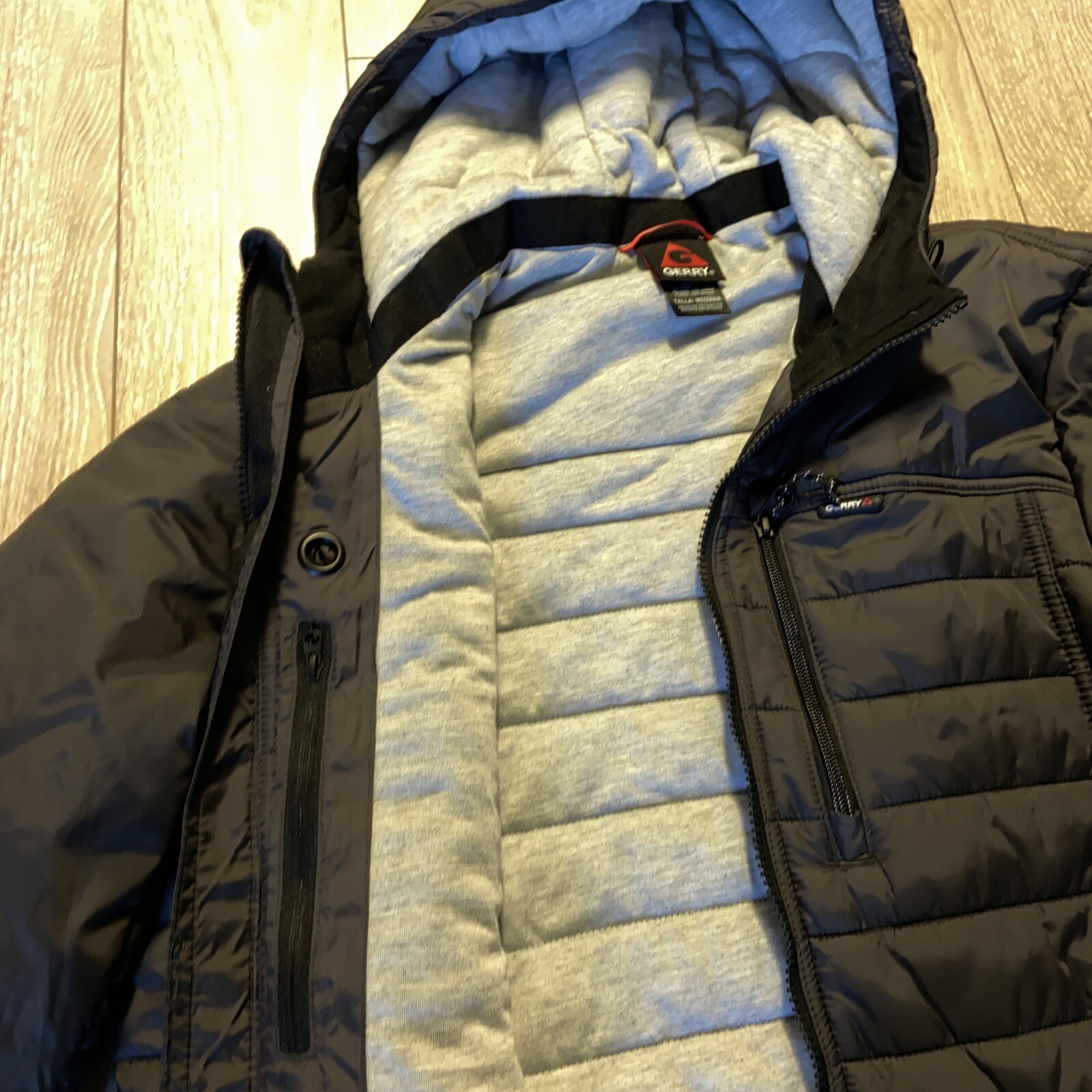 GERRY mens Lined puffer jacket hooded zip parka warm … Gem