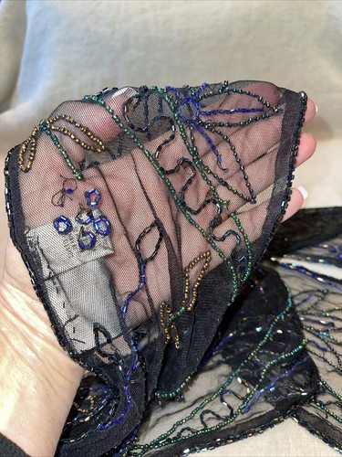 Chicos Art Deco style beaded ornate scarf - Picture 4 of 4