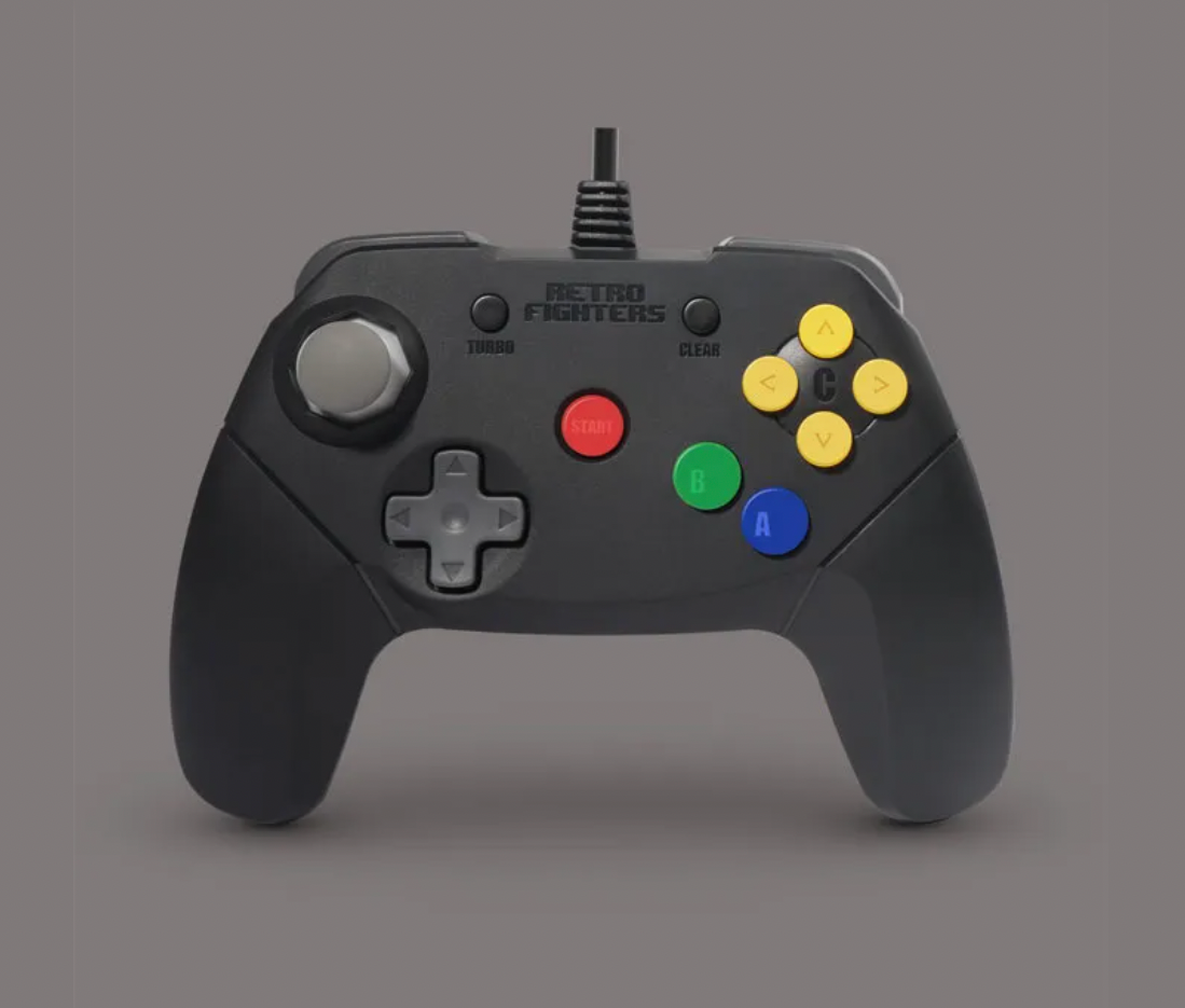 Brawler64 Original V2 Wired Controller for Nintendo 64 N64 (Black