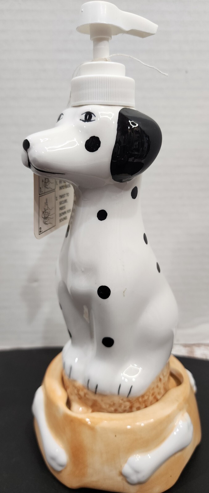 Vintage Ceramic Dalmatian Dog Soap Dispenser Barking Sound Allure 1999