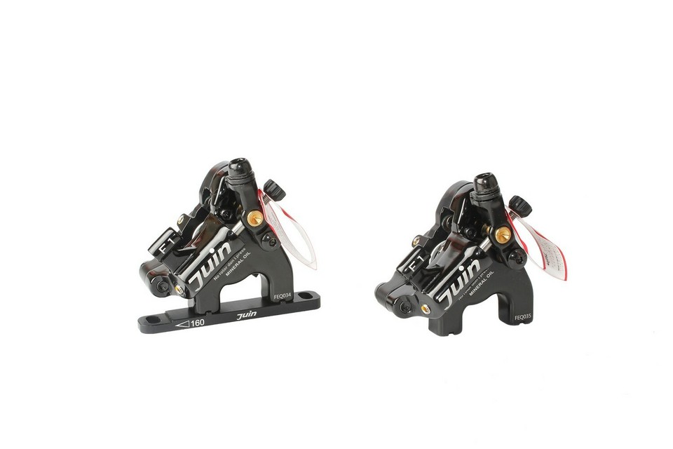 Juin Tech Coppia Freni a Disco Idraulici a Cavo F1 Flat Mount 160mm Nero (Disco Idraulici Road Juin Tech Coppia Freni a Disco Idraulici a Cavo F1 Flat Mount 160mm Nero (Disco Idraulici Road