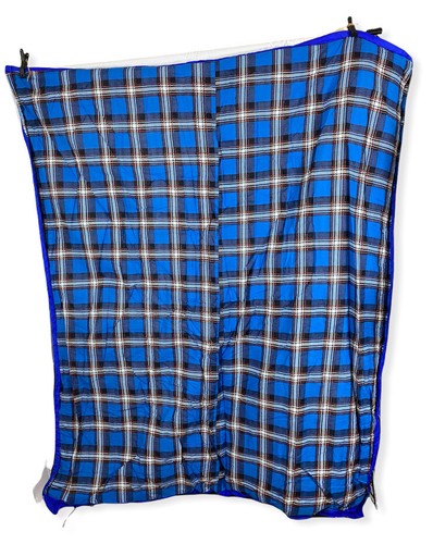Vintage Sears Flannel Lined Sleeping Bag 33" x 80" Camping Ted Williams Blue - Picture 4 of 8