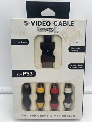 PS3 S-Video Component Audio / Video Cable By Psyclone Essentials, 8  Cable, NEW!
