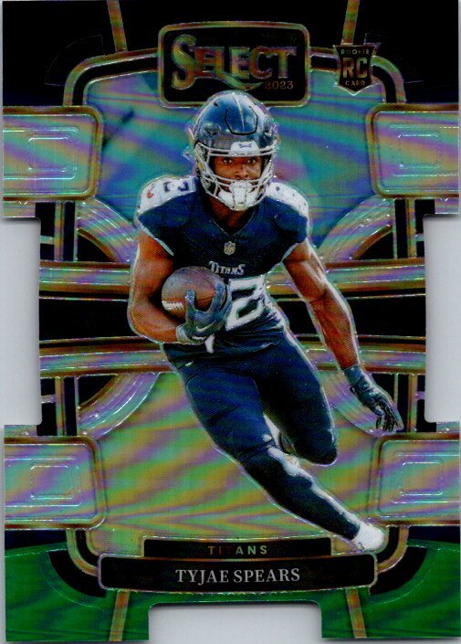 2023 Panini Select #97 Tyjae Spears Black and Green Prizms Die Cuts