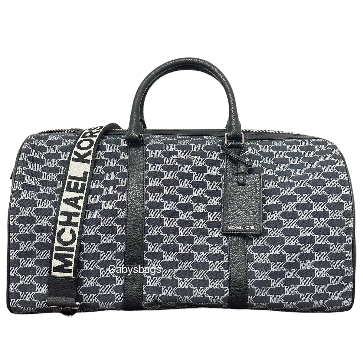 Michael Kors Adult's Men's Unisex Cooper Signature PVC Graphic Logo  Backpack (Black White Multi)