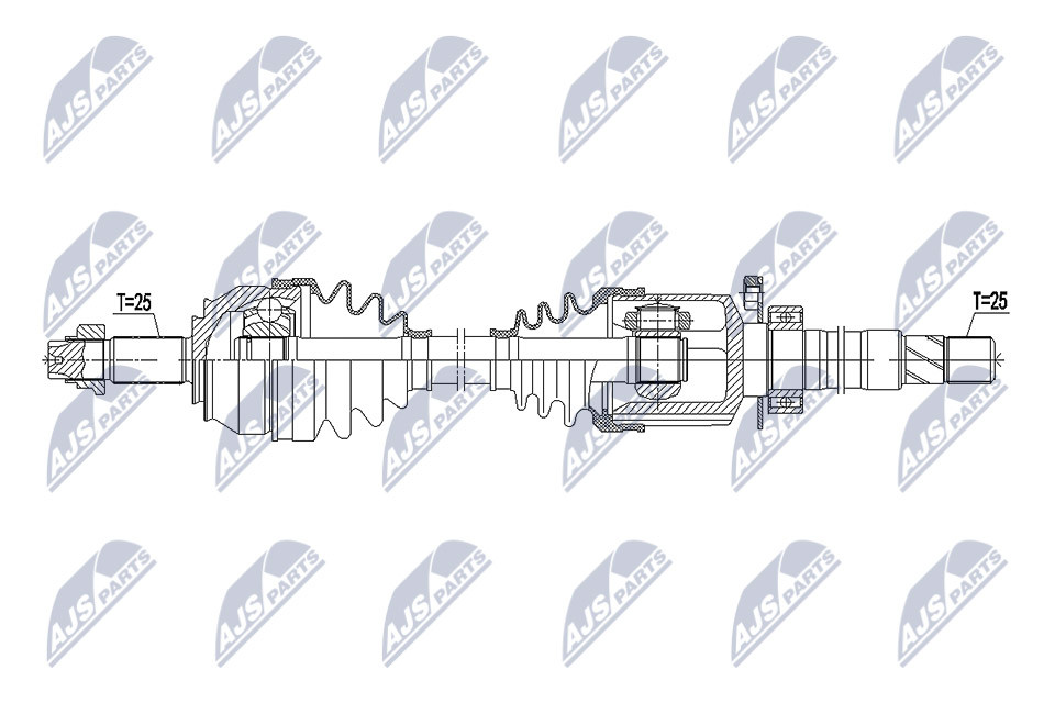 NTY NPW-FT-045 Drive Shaft for ABARTH,ALFA ROMEO,FIAT