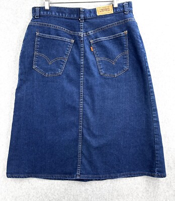 Vintage LEVI'S Orange Tab Denim Jean Skirt Modest Mid Length
