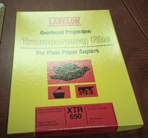 Labelon Overhead Projection Transparency Film 4 mil 40 Sheets 8.5x11 XTR 650S