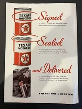 Vtg 1930s Texaco Motor Oil Ad, Man-Cave, Garage Decor