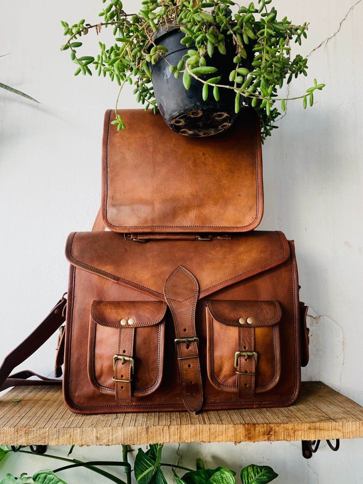 Hombre Piel de Cabra Bandolera Real Bolso Satchel Genuino Portátil Libre 11"X9'