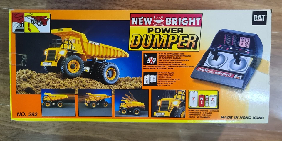 Vintage 1992 NEW BRIGHT TOYS-POWER DUMPER CAT battery operated NOS UNTESTED 8" - Image 3 of 4