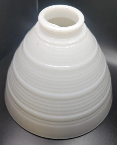 Milk Glass 8" Lamp Light Cover Waffle Shade 2.25" Fitter