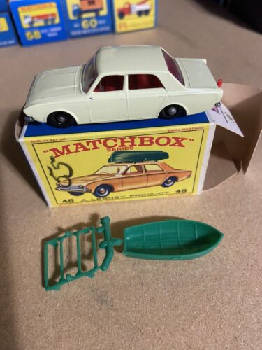 Vintage Matchbox Lesney #45 Ford Corsair with Boat, in Box, MINT - Picture 1 of 3