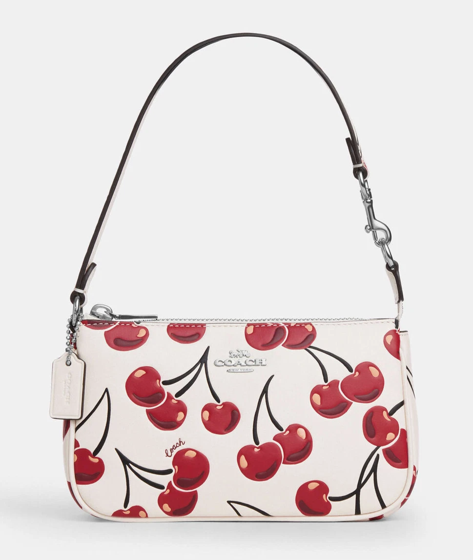 Pochette da polso Coach Nolita 19 in pelle con stampa ciliegia ~nuova con etichette~ CZ012