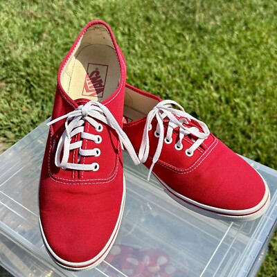 VANS OFF THE WALL Cherry Fire Engine Red Sneakers Men 9 Women 10.5