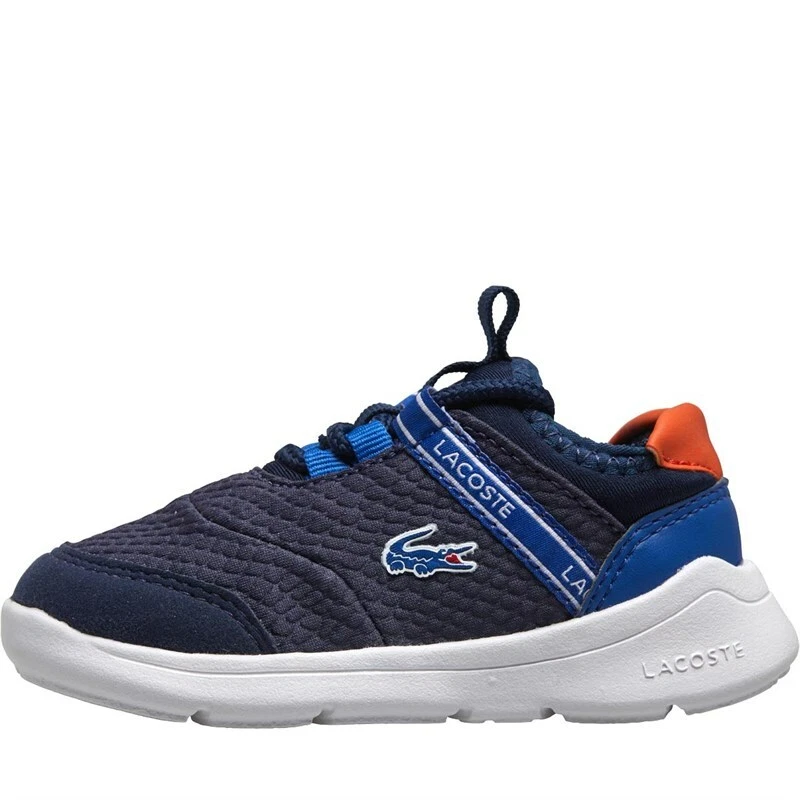 Boys navy lacoste trainers deals