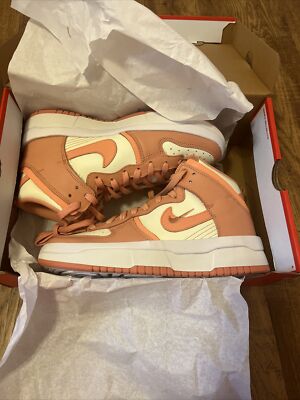 nike dunk high up sail light madder root shoes women size 9