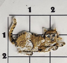 Cat Patch Embroidered Iron On Applique Upcycle Costume