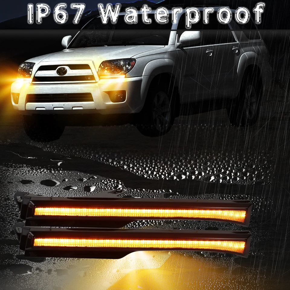 Luces de señal de giro DRL marcador lateral del faro delantero para Toyota 4Runner 2006-2009 Foto 4 de 4