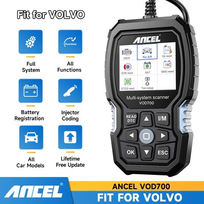 ANCEL VOD700 Full System OBD2 Scanner ABS Oil ETC EPB TPMS Reset Fit for VOLVO