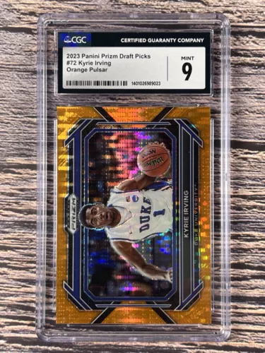 Kyrie Irving (4/49) 2023 Panini Prizm Draft Picks Orange Pulsar CGC MINT 9 #72