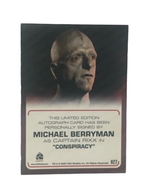 Autógrafo de Star Trek Michael Berryman Capitán Rixx Inscripción Auto Rittenhouse Foto 2 de 2