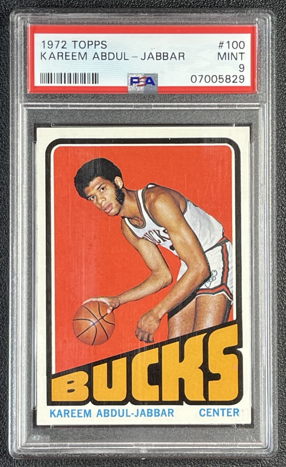 KAREEM ABDUL-JABBAR PSA 9 1972-73 TOPPS BASKETBALL #100 BUCKS HOF MINT 5829